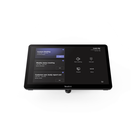 Pantalla Tactil MTouch Plus para Sistemas Microsoft Teams Rooms Yealink con Diseño Avanzado y Control Colaborativo