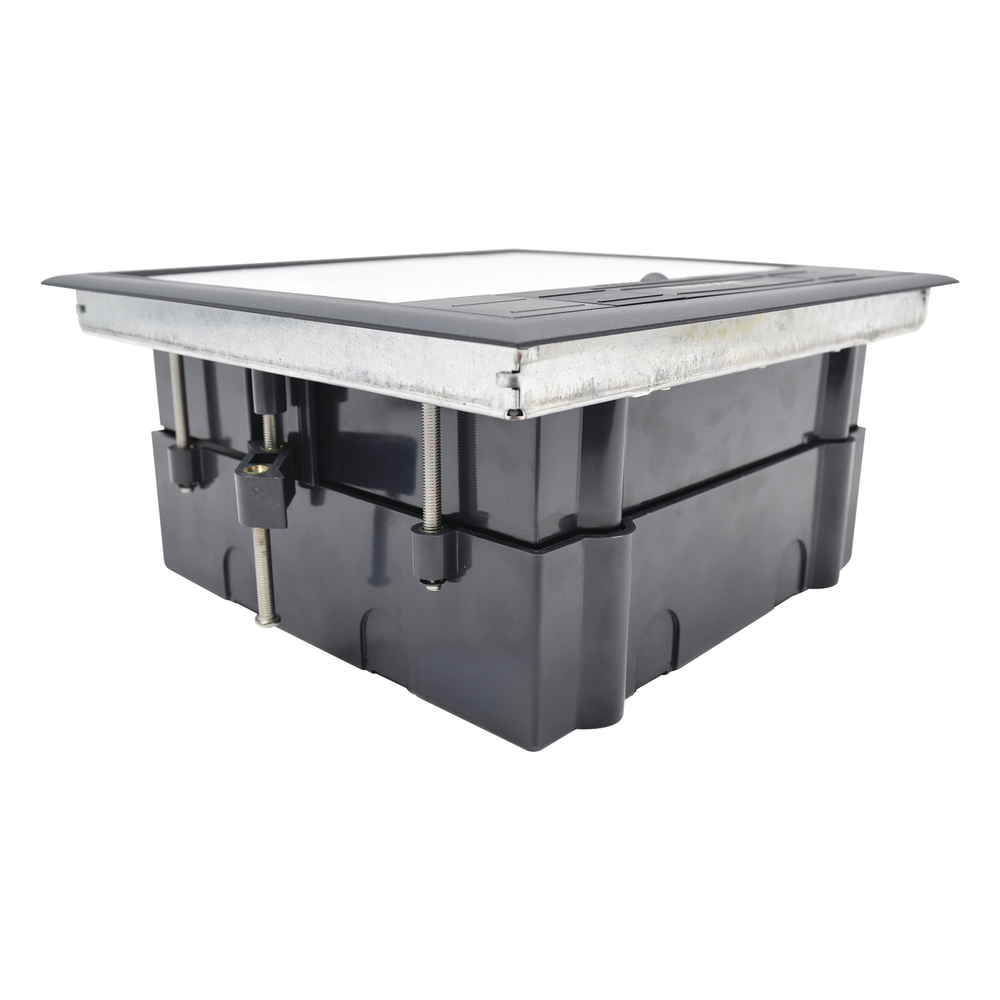 Caja de Piso para Dos Módulos Universales (Socket M2), para Alimentación Eléctrica y Redes de Datos (11000-33401) No Incluye Faceplates