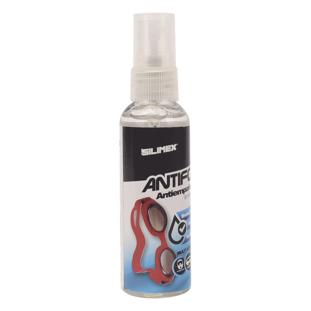 Antiempañante, ideal para eliminar problemas de empañamiento en googlees, mascaras, cascos, lentes, bote 60 ml
