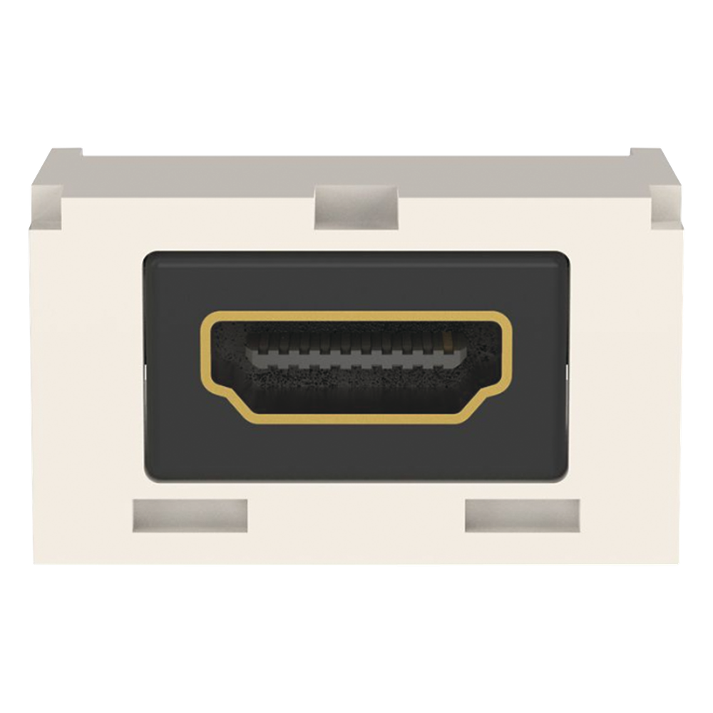 Módulo Acoplador HDMI 2.0, Hembra a Hembra Tipo-A, Categoría 2, Uso en 2 Puertos Mini-Com, Color Blanco Mate
