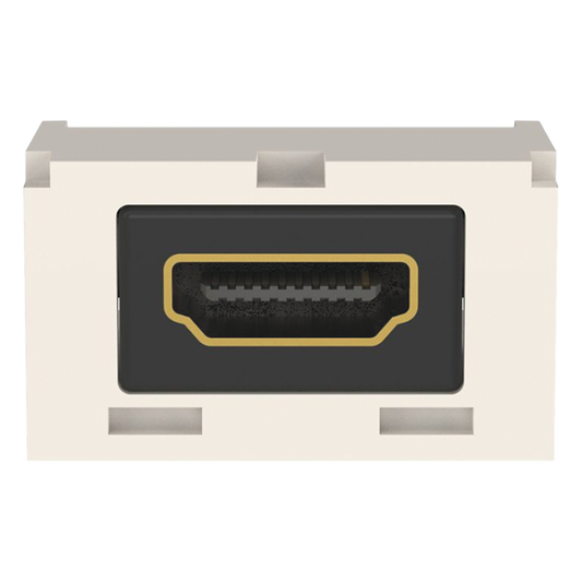 Módulo Acoplador HDMI 2.0, Hembra a Hembra Tipo-A, Categoría 2, Uso en 2 Puertos Mini-Com, Color Blanco Mate