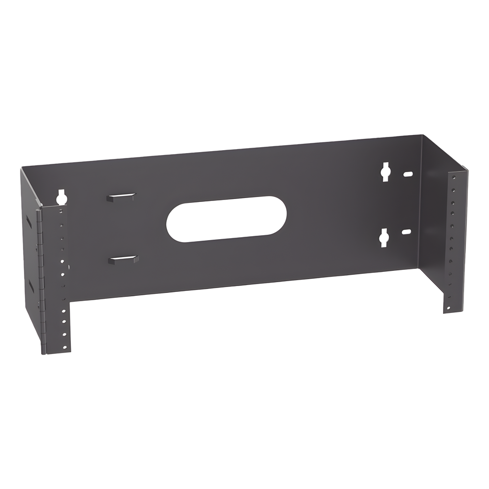 Rack Abierto de Instalación en Pared con Bisagras, Profundidad de 159 mm, 19 in de Ancho, 4 UR, Color Negro