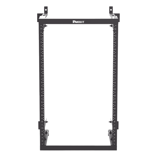 Rack PanZone® de Montaje en Pared, de 19in, Profundidad Ajustable, Rieles Numerados y Roscados #12-24, 18 UR, Color Negro
