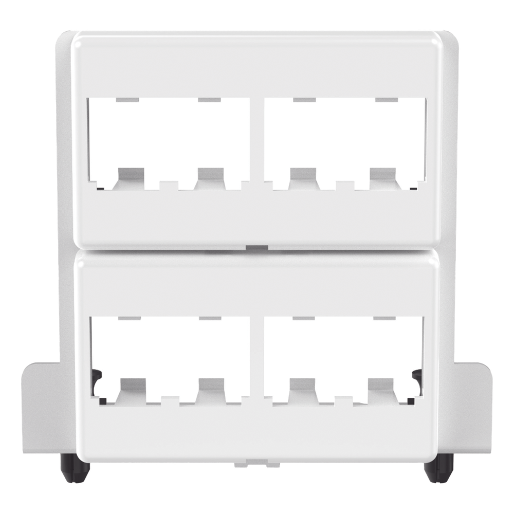 Patch Panel de 8 Puertos Mini-Com, Para Uso con Gabinetes Multipropósito, de Instalación a Presión, Color Blanco