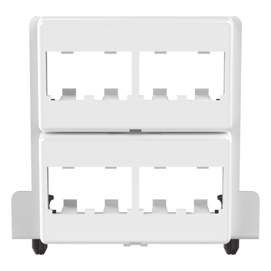 Patch Panel de 8 Puertos Mini-Com, Para Uso con Gabinetes Multipropósito, de Instalación a Presión, Color Blanco