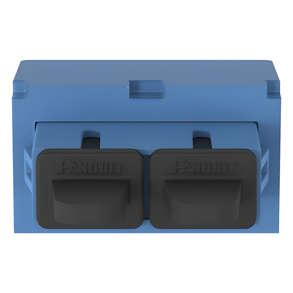 Módulo Acoplador SC Duplex, para Fibra Óptica Monomodo OS1/OS2, Tipo Mini-Com, Color Azul