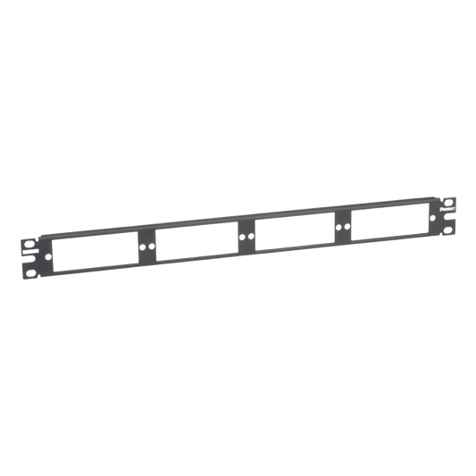 Patch Panel de Fibra Óptica, Para 4 Placas Acopladoras FAP o FMP, Color Negro, 1UR