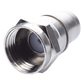Conector F Macho Plegable, Con PIN para Cable RG-59, Cuerpo de Bronce Niquelado.