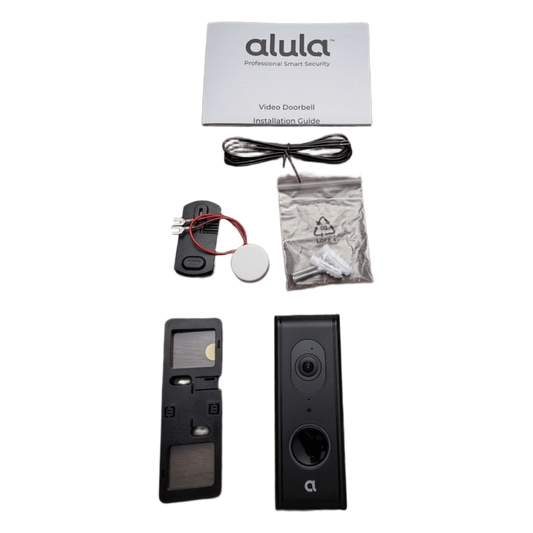Videoportero IP ALULA / 1080P HD / 2MP / 140° Campo Visión / Visión Nocturna 4.9 m (16 ft) / Audio Bidireccional / IP55 / Wi-Fi 2.4GHz / Micro SD 128GB