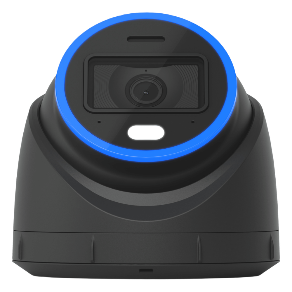 Cámara UniFi Protect Turret AI Negra / 4K(8MP) / Ángulo ultra-ancho 109.9 / Visión Nocturna IR 40 m / AI Avanzado: Reconocimiento de Rostros y Matrículas / LED p/color en la noche / Micrófono 2 vías / ranura Micro