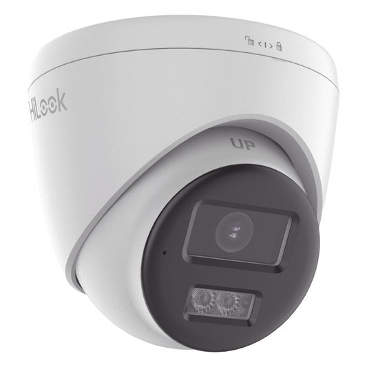 [Audio Bidireccional + Dual Light + ColorVu] Turret TURBOHD 2 Megapixel (1080p) / Lente 2.8 mm / 40 mts IR EXIR + 40 mts Luz Blanca / Micrófono y Bocina Integrado / Exterior IP67 / dWDR