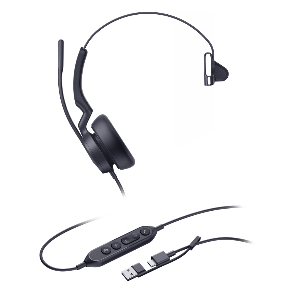 Diadema Alámbrica Yealink UH46 Mono USB-C/A Certificada con Microsoft Teams