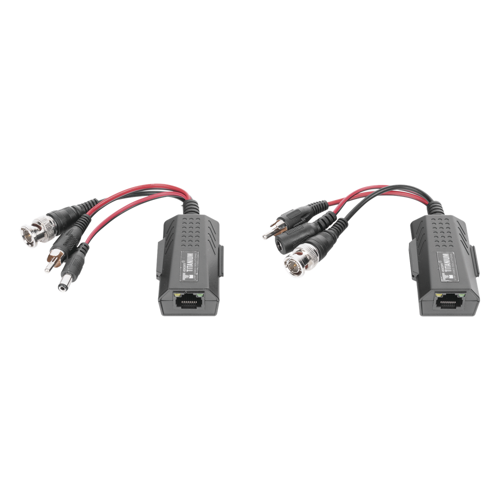 Kit de transceptores activos, envía alimentación 12V/24Vcc/AC, video y audio a una distancia de hasta 150 m en 4K para aplicaciones de video por UTP Cat 5e / 6 en alta definición.
