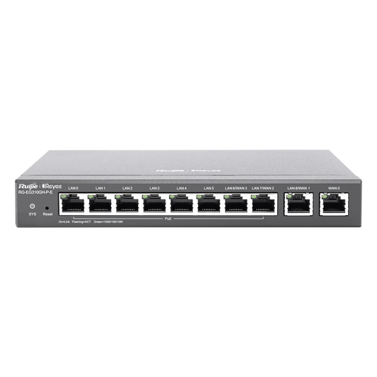 Router Balanceador con Función SD-WAN, PoE+ hasta 110 Watts, Hasta 4 Servicios de Internet y hasta 350 clientes con desempeño de 1.5 Gbps