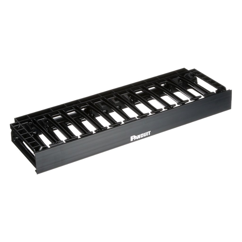 Organizador de Cables Horizontal NetManager de Alta Densidad, Sencillo (Solo Frontal), Para Rack de 19in, 1UR