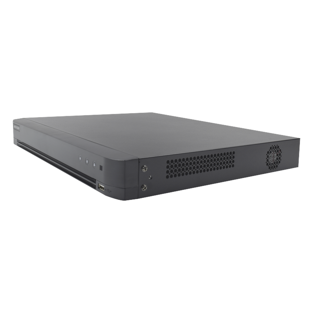 [Audio Bidireccional] DVR 32 Canales TurboHD + 8 Canales IP / 5 Megapixel Lite - 3K Lite / Acusense / Reconocimiento Facial  / Audio por Coaxitron / 2 Bahías de Disco Duro / H.265+ / Salida de Video en Full HD