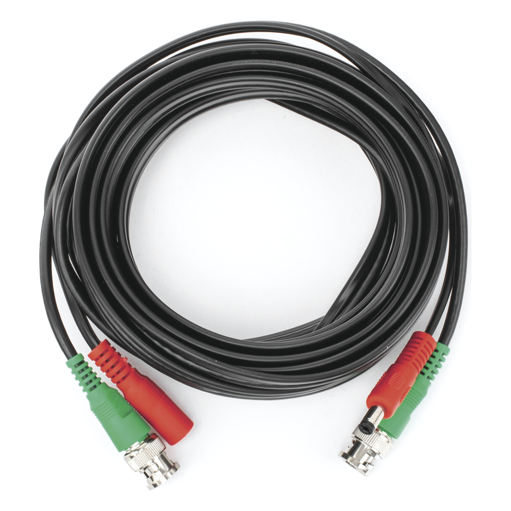Cable Coaxial (BNC RG59) + Alimentación / SIAMES / 5 Metros (16.40 Pies) / 100% Cobre / Para Cámaras 4K / Uso Interior y Exterior