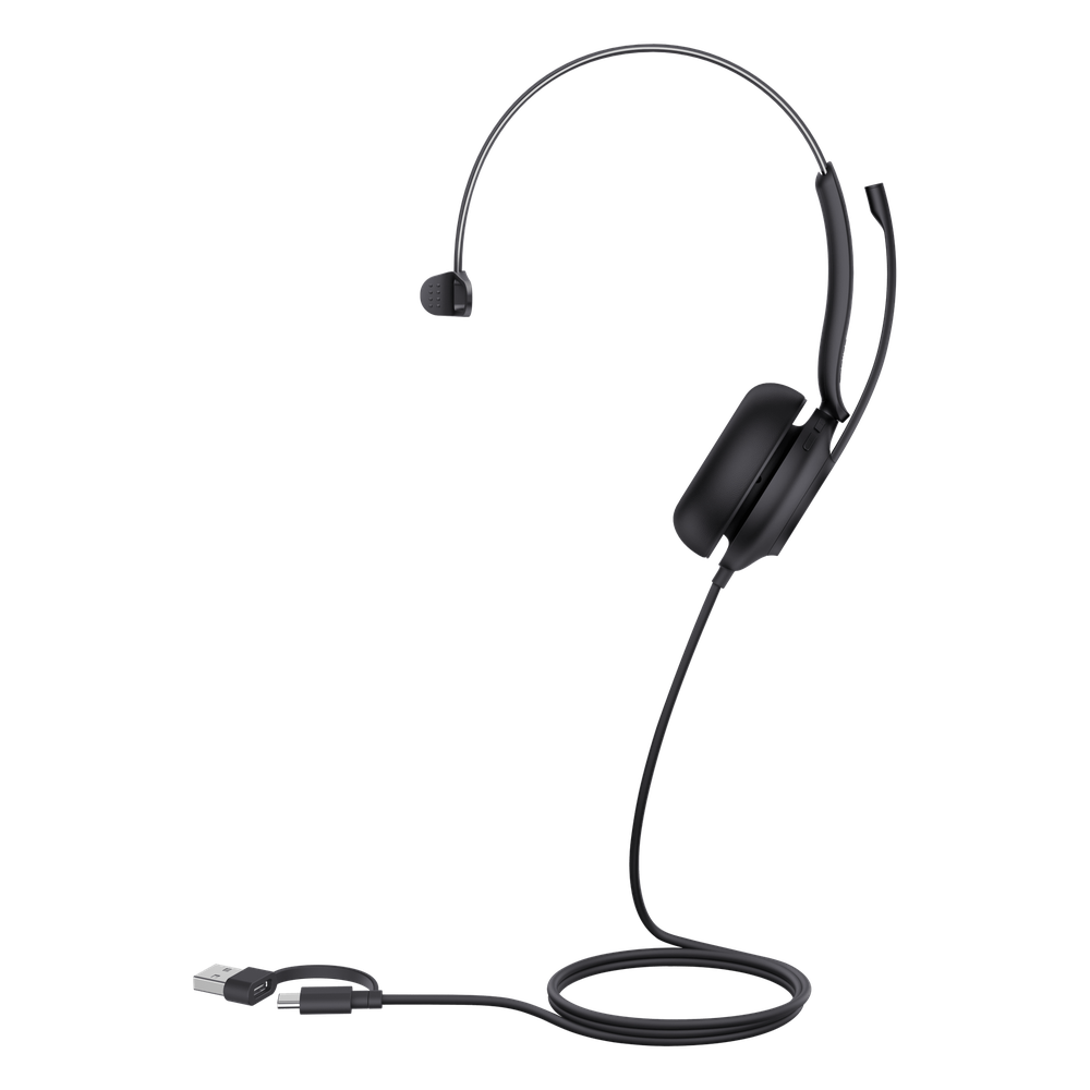Diadema USB Yealink UH35 Mono Teams con Cancelación Activa de Ruido con 2 Micrófonos y Busylight Automático