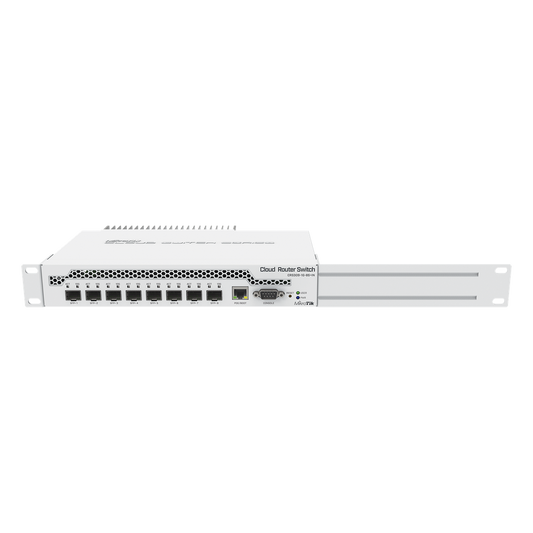 (CRS309-1G-8S+IN) Switch administrable Sistema Operativo Dual, puerto 1G Rj45, 8 puertos 10G SFP+ para Escritorio