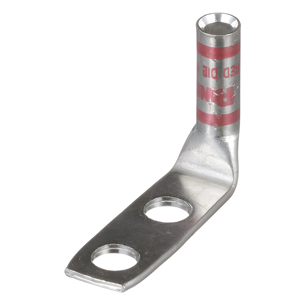 Zapata de compresión LCC8-14AF-L a 90° grados para cal. 8 Awg, Barreno para tornillo prisionero de 1/4, 1 Pz