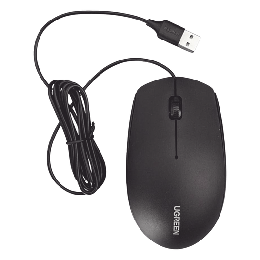 Mouse Óptico USB | Cable USB de 1.5 metros | 3 Botones | 1200DPI | Diseño Ergonómico | Silencioso | Color Negro | Windows / MacOS / Linux / Chrome y otros | También Compatible con  DVR / NVR.