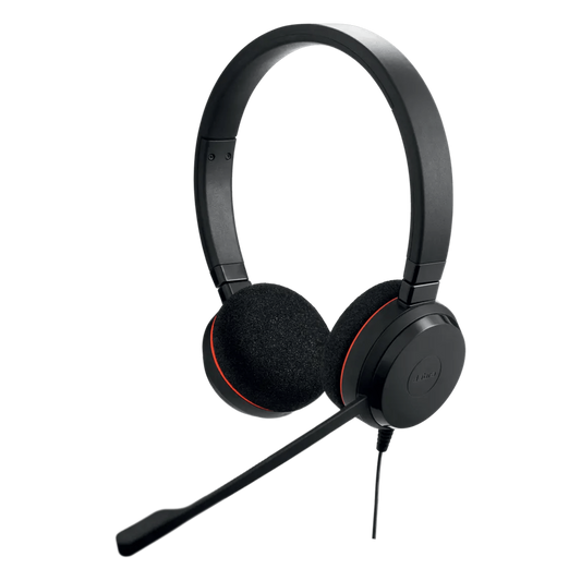 Jabra Evolve 20 DUO con conexión USB C/A, Micrófono con Cancelación de Ruido de Ultima Generación, Configuración Plug and Play (4999-829-269)