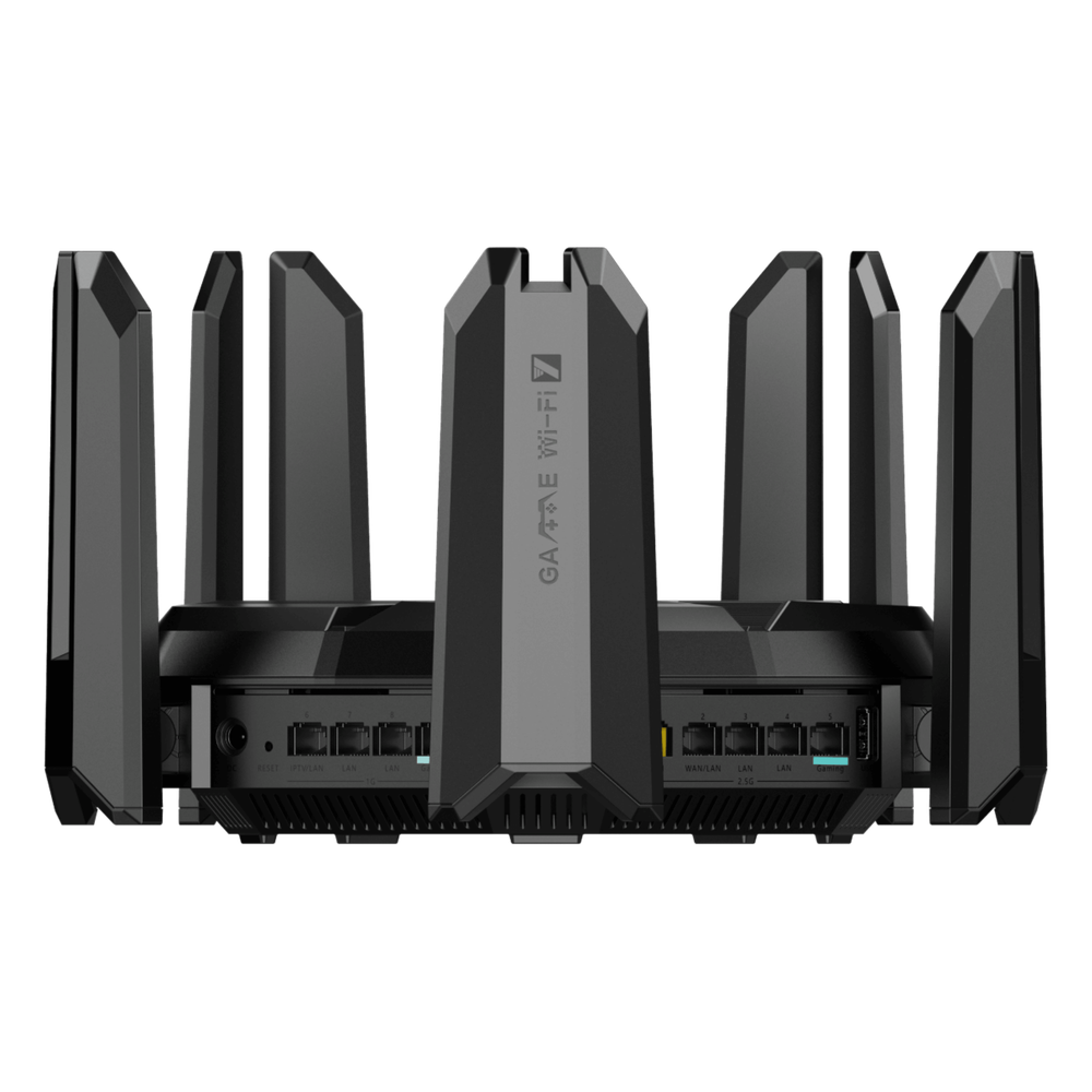 Home Router inalámbrico MESH Wi-Fi 7, Diseñado para GAMING con doble puerto WAN 2.5G para Sumar Ancho de banda, 3 puertos LAN 2.5G, 4 puertos LAN Gigabit.