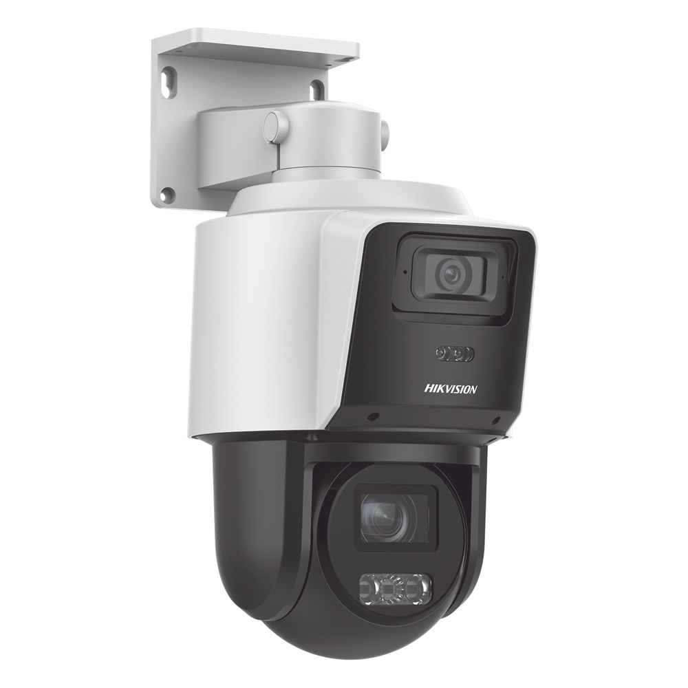 [TandemVu] PTZ IP 4 Megapixel con Cámara Panorámica 4 Megapixel / 4X Zoom / Dual Light (40 mts IR + 30 mts Luz Blanca) / ACUSENSE / IP66  / PoE+ / Audio de Dos Vías / Micro SD / Incluye Base para Techo o Pared
