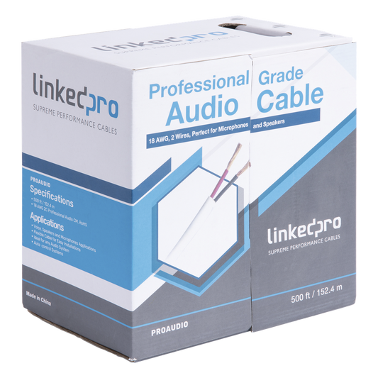 Cable para Audio Profesional de 2 Conductores Calibre 18 para Aplicaciones de Audio y Automatización Bobina de 152 Metros (500 Pies)