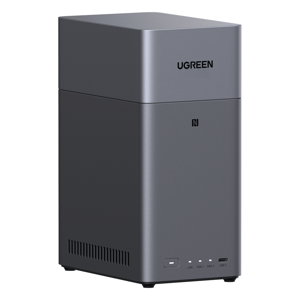 NAS UGREEN NASync DH2300 / Procesador RK3576 / 4GB  / 32GB eMMC / 2 Bahías SATA / JBOD-Basic-RAID 0-RAID 1 / Puerto HDMI 4K / 1 GbE / USB 3.2 Gen 1 Type-C / Detección NFC