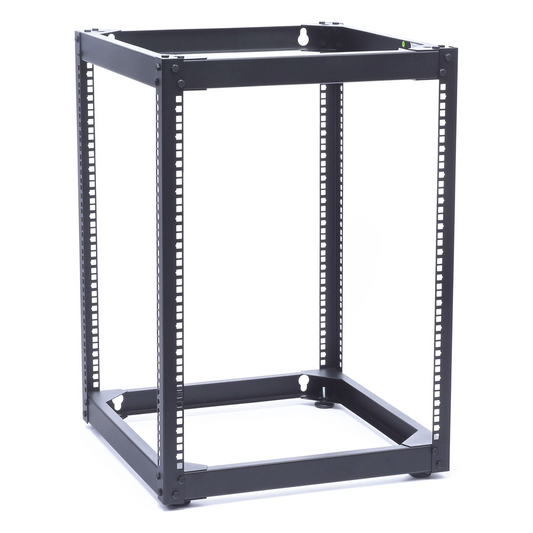 Rack Abierto de 4 Postes Instalación Pared o Piso de 14 Unidades, Ideal para Equipo de Audio!