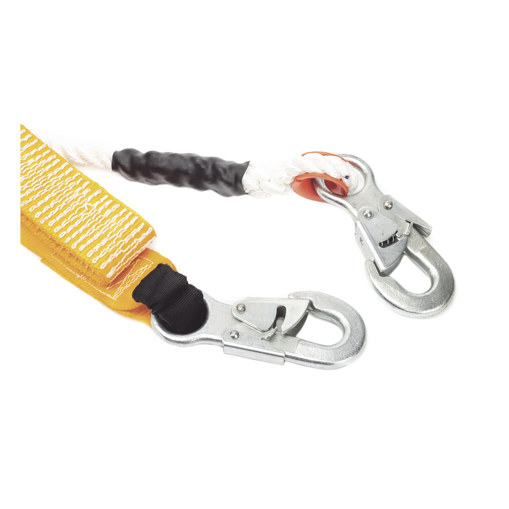 Amortiguador con Cable de Protección de  Nylon y 2 Ganchos de Seguro Doble.