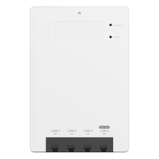 Punto de Acceso Mesh Wi-Fi 6 para interior en pared, hasta 320 usuarios ideal para Hotelería u Oficina.