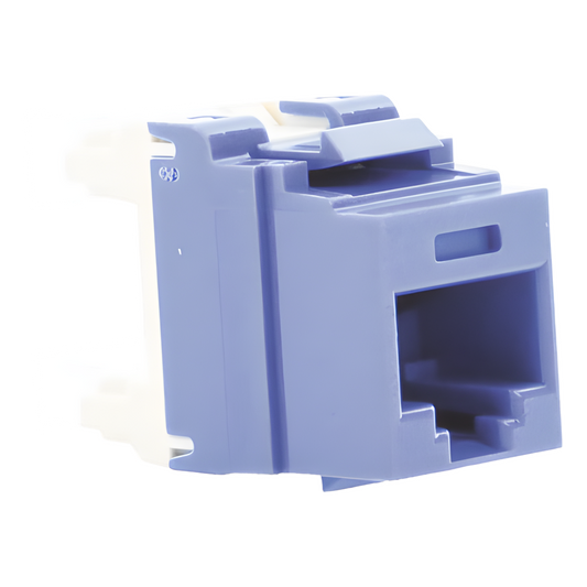 Conector Jack Estilo 110 (de Impacto), Tipo Keystone, Categoría 5e, de 8 Posiciones y 8 Cables, Color Azul