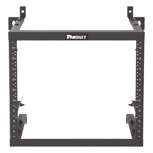 Rack PanZone® de Montaje en Pared, de 19in, Profundidad Ajustable, Rieles Numerados y Roscados #12-24, 9 UR, Color Negro