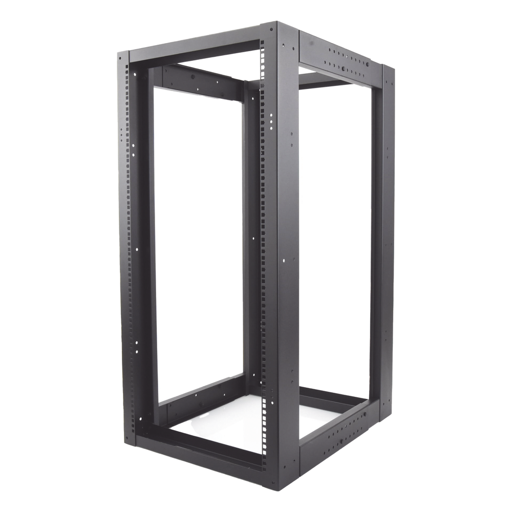 Rack Estándar 19" de 4 Postes, Acero, 24 Unidades, Profundidad Ajustable.
