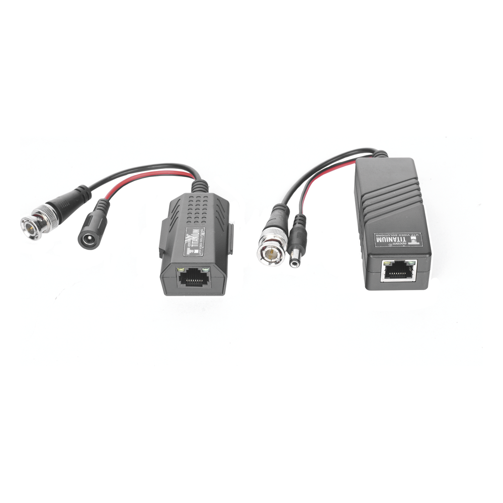 Kit de transceptores activos TURBO HD. Convierte 36/24 Vcc a 12 Vcc regulados, a través de cable  UTP Cat5e / 6. Transmision de 200 m (Revisar tabla de resoluciones )