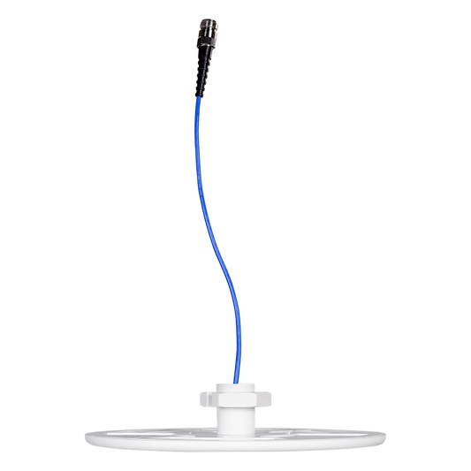 Antena Omnidireccional para Techo Interior / 600-6000 MHz / 5 Bandas Celulares y WiFi / Perfil Ultra Bajo 8 mm / Conector N-hembra / Cable Plenum 30 cm / Material del radomo, ABS