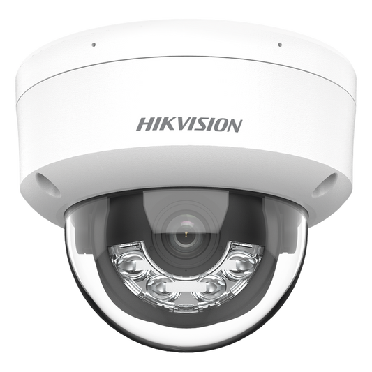 [Dual Light] Domo IP 8 Megapixel (4K) / Lente 2.8 mm / 30 mts IR + 30 mts Luz Blanca / Micrófono Integrado / IK08 / ACUSENSE Lite / Exterior IP67 / H.265 / PoE / ONVIF