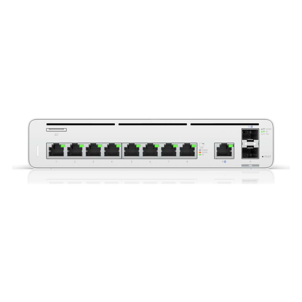 Consola UISP de Ubiquiti / Gateway y Switch de Red Gigabit / Controlador con Plataforma UISP para gestión remota de WISP (airMAX, airFiber, uFiber, LTU, edgeMAX, airCube) / 128 GB SSD / (1) WAN 1GbE / (1) WAN SFP+10G / (8) puertos LAN GbE RJ45