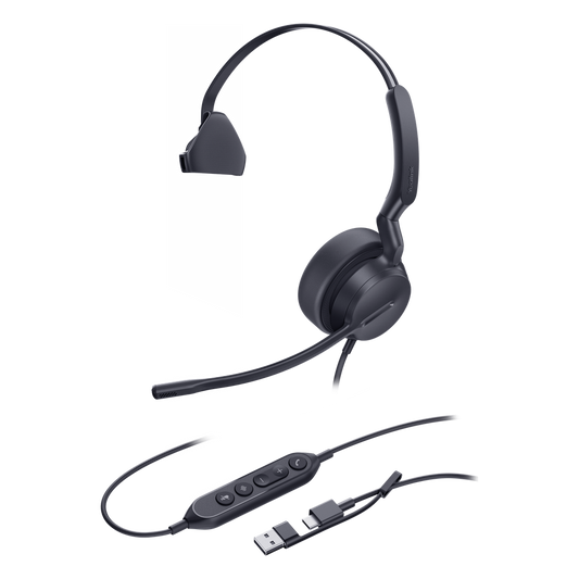 Diadema Alámbrica Yealink UH42 Mono con Audio HD y Conectividad USB-C/A Certificada con Microsoft Teams
