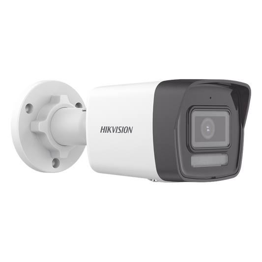 [Dual Light] Bala IP 4 Megapixel / Lente 2.8 mm / 30 mts IR + 30 mts Luz Blanca / Micrófono Integrado / ACUSENSE Lite / Exterior IP67 / H.265 / PoE  / Micro SD