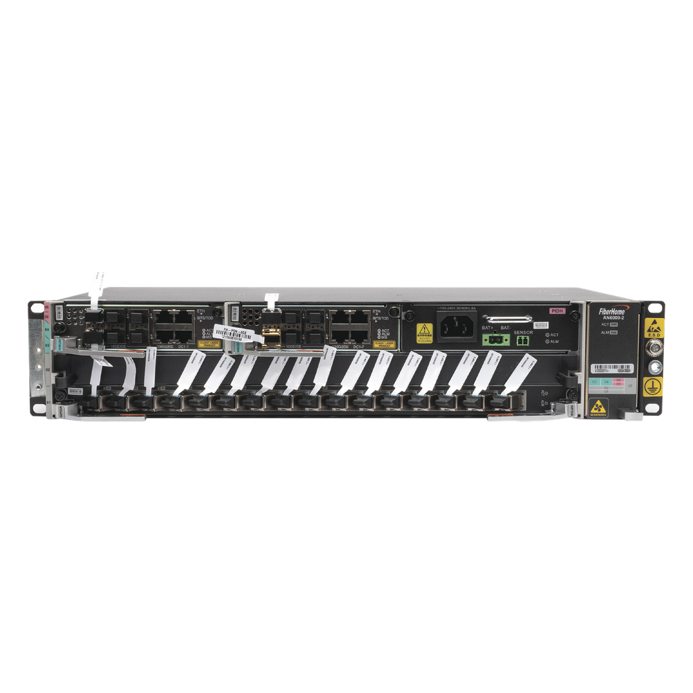 OLT Carrier Class Modular GPON, 2 Ranuras, Incluye 1 Tarjeta GPOA de 16 puertos GPON, 1 Fuente de CA, 2 UR, Gestión por UNM2000, CLI, Incluye Instalación de Software UNM2000, (Interoperabilidad con ONUs de Terceros sin Costo)