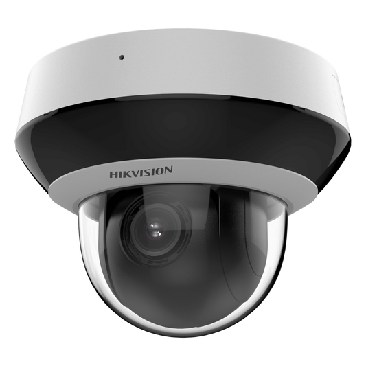 Mini Domo PTZ IP 2 Megapixel / 4X Zoom / H.265+ / 20 mts IR EXIR / WDR / PoE / IK10 / Exterior IP66 / Ultra Baja Iluminación / Micrófono Integrado / PoE / microSD