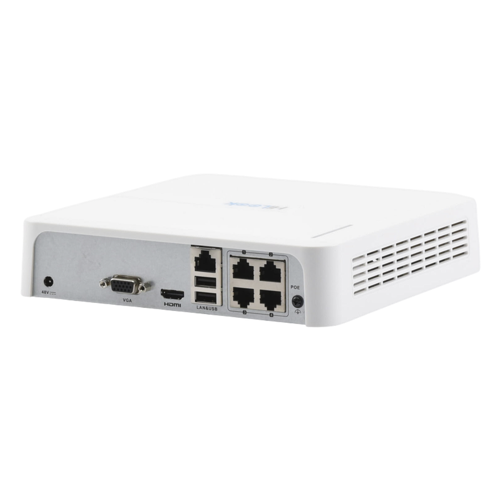 NVR 4 Megapixel (Compatibles con Cámaras AcuSense) / 4 Canales IP / 4 Puertos PoE+ / 1 Bahía de Disco Duro / Salida en Full HD