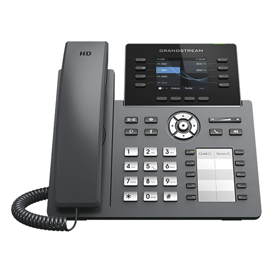 Teléfono IP Wi-Fi, Grado Operador, 8 líneas SIP con 4 cuentas, pantalla a color 2.8", puertos Gigabit, Bluetooth, PoE, codec Opus, IPV4/IPV6 con gestión en la nube GDMS