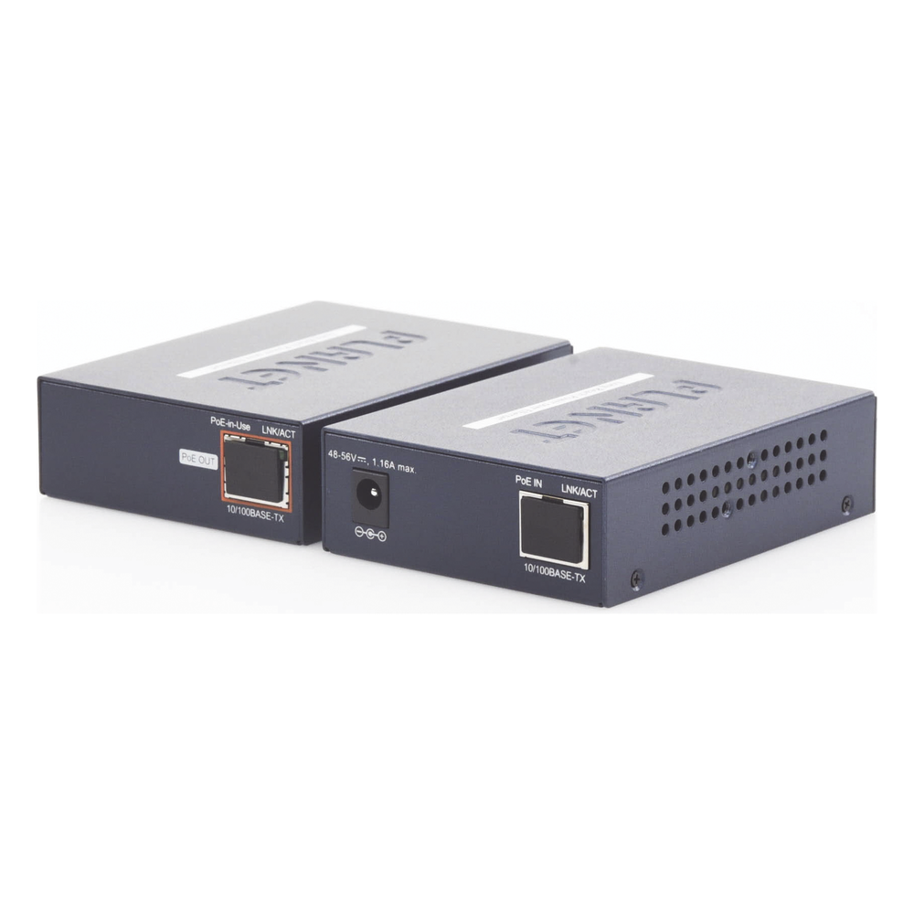 Kit Transmisor y Receptor PoE de Largo Alcance Sobre Coaxial Hasta 1 km