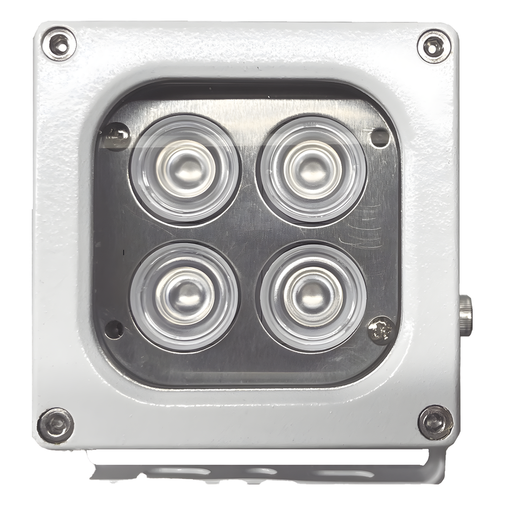 Iluminador LED de Alta Potencia | Luz Blanca | 10 Metros de Iluminación | Cobertura 120° | IP66 | Bajo Consumo de Energía | Fotocélula Incorporada | Soporte en “U” | Carcasa de Aluminio | Alta Transmitancia de Luz. | C