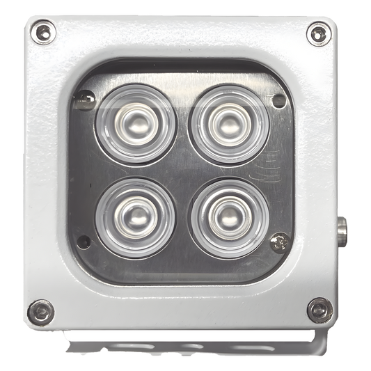 Iluminador LED de Alta Potencia | Luz Blanca | 10 Metros de Iluminación | Cobertura 120° | IP66 | Bajo Consumo de Energía | Fotocélula Incorporada | Soporte en “U” | Carcasa de Aluminio | Alta Transmitancia de Luz. | C