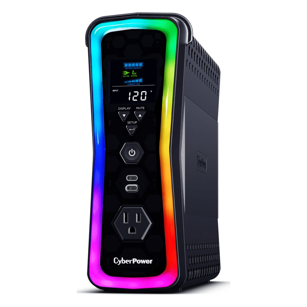 UPS Gamer de 1500 VA/1000 W, Topología Línea Interactiva, Entrada 120 Vca  NEMA 5-15P, y 13 Salidas NEMA 5-15R, Puerto USB, Con Regulador de Voltaje (AVR)